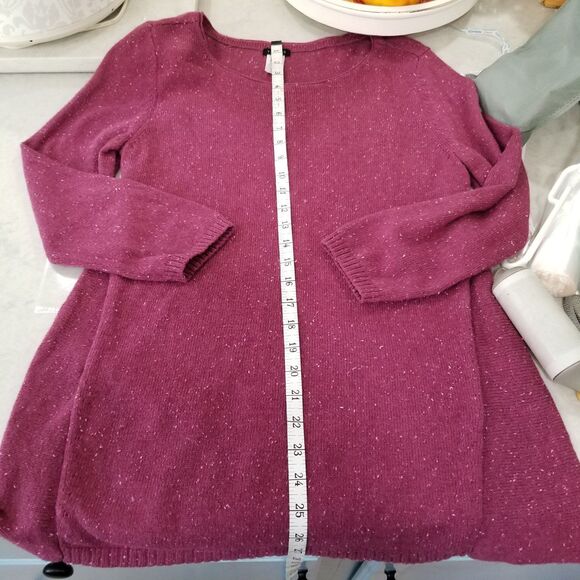Talbots pullover cotton blend sweater sparkly size m vintage raspberry - Picture 7 of 12